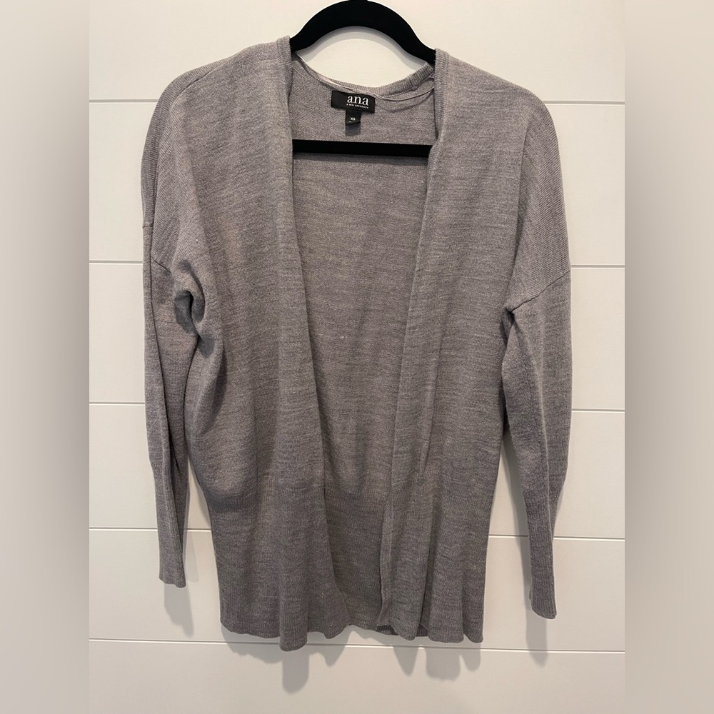 a.n.a Gray Open Front Cardigan Sweater